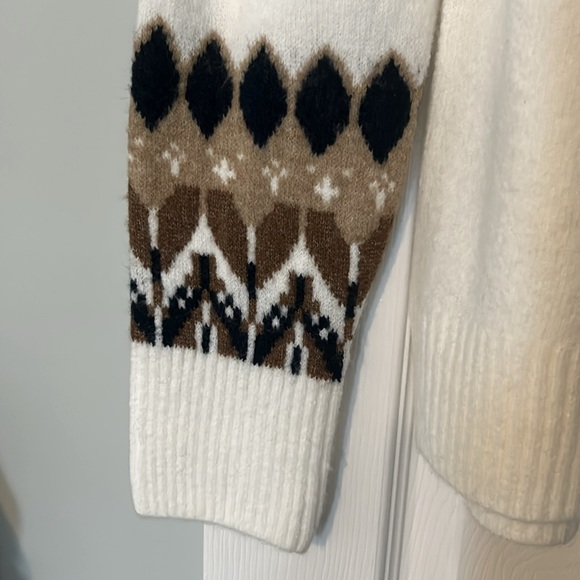 NWT CeCe Fair-Isle cozy long sleeve funnel neck sweater - Picture 4 of 7